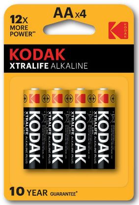BATTERIE KODAK MAX AA STILO 1.5v 4x 1pz XTRALIFE ALKALINE